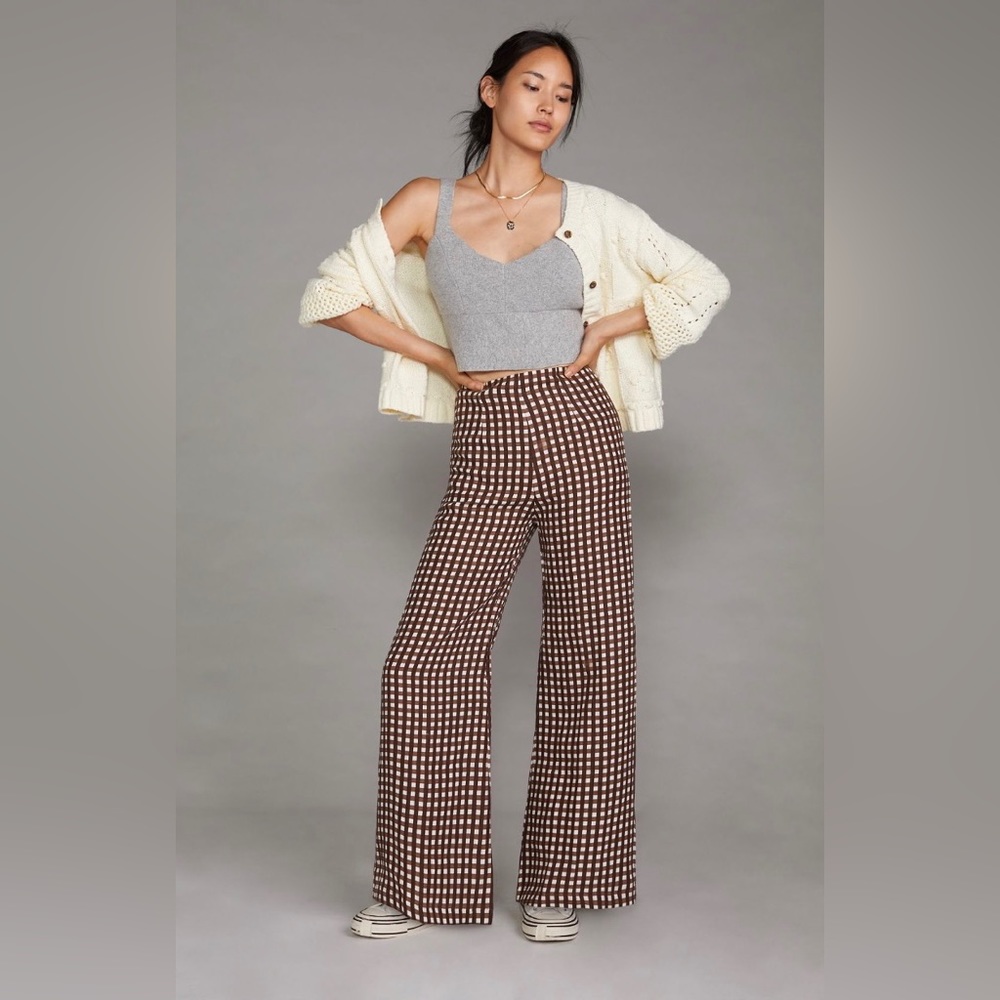 Anthropologie Faithful Linen Wide Leg Pants